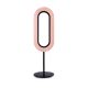 Lampe de table LED LENS OVAL LZF, chassis noir & abat-jour rose pâle 33