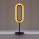 Lampe de table LED LENS OVAL LZF, chassis noir & abat-jour hêtre naturel 22