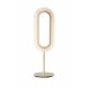 Lampe de table LED LENS OVAL LZF, chassis ivoire mat & abat-jour peuplier ivoire 20