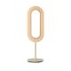 Lampe de table LED LENS OVAL LZF, chassis ivoire mat & abat-jour hêtre naturel 22