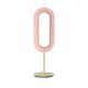 Lampe de table LED LENS OVAL LZF, chassis ivoire mat & abat-jour rose pâle 33