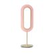 Lampe de table LED LENS OVAL LZF, chassis ivoire mat & abat-jour rose pâle 33