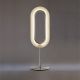 Lampe de table LED LENS OVAL LZF, chassis nickel & abat-jour peuplier ivoire 20