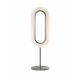Lampe de table LED LENS OVAL LZF, chassis nickel & abat-jour peuplier ivoire 20