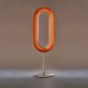 Lampe de table LED LENS OVAL LZF, chassis nickel & abat-jour cerisier naturel 21