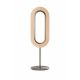 Lampe de table LED LENS OVAL LZF, chassis nickel & abat-jour hêtre naturel 22