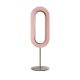 Lampe de table LED LENS OVAL LZF, chassis nickel & abat-jour hêtre rose pâle 33