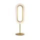 Lampe de table LED LENS OVAL LZF, chassis gold & abat-jour peuplier ivoire 20