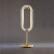 Lampe de table LED LENS OVAL LZF, chassis gold & abat-jour hêtre gris 29