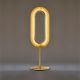 Lampe de table LED LENS OVAL LZF, chassis gold & abat-jour hêtre naturel 22