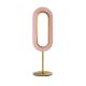 Lampe de table LED LENS OVAL LZF, chassis gold & abat-jour hêtre rose pâle 33