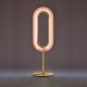 Lampe de table LED LENS OVAL LZF, chassis gold & abat-jour hêtre rose pâle 33
