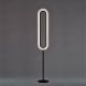 Lampadaire LED LENS SUPER OVAL LZF, chassis noir & abat-jour peuplier ivoire 20