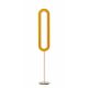 Lampadaire LED LENS SUPER OVAL LZF, chassis ivoire mat & abat-jour hêtre jaune 24