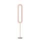 Lampadaire LED LENS SUPER OVAL LZF, chassis ivoire mat & abat-jour hêtre teinté rose pâle 33