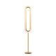 Lampadaire LED LENS SUPER OVAL LZF, chassis gold & abat-jour peuplier ivoire 20