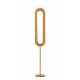 Lampadaire LED LENS SUPER OVAL LZF, chassis gold & abat-jour cerisier naturel 21