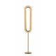 Lampadaire LED LENS SUPER OVAL LZF, chassis gold & abat-jour hêtre naturel 22