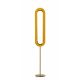 Lampadaire LED LENS SUPER OVAL LZF, chassis gold & abat-jour hêtre jaune 24