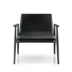 Fauteuil cuir noir MALMÖ 297 Pedrali