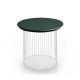 Table d'appoint IDRA Ø 45 cm laquée Kendo, piétement blanc et plateau forêt
