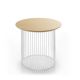 Table d'appoint IDRA Ø 45 cm Kendo piétement blanc et plateau chêne blanchi