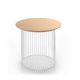 Table d'appoint IDRA Ø 45 cm Kendo piétement blanc et plateau chêne naturel