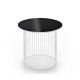Table d'appoint IDRA Ø 45 cm Kendo piétement blanc et plateau verre noir
