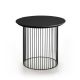 Table d'appoint IDRA Ø 55 cm laquée Kendo, piétement noir et plateau ardoise