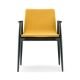 Fauteuil MALMÖ 396 frêne teinté noir, revêtu tissu jaune d'or Pedrali