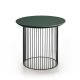 Table d'appoint IDRA Ø 55 cm laquée Kendo, piétement noir et plateau olive