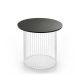 Table d'appoint IDRA Ø 45 cm Kendo piétement blanc et plateau ardoise compact