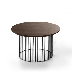 Table basse IDRA Ø 70 cm plateau bois Kendo