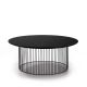 Table basse IDRA Ø 100 cm laquée Kendo, piétement noir et plateau ardoise