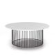 Table basse IDRA Ø 100 cm laquée Kendo, piétement noir et plateau blanc