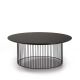 Table basse IDRA Ø 100 cm laquée Kendo, piétement noir et plateau graphite