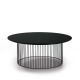 Table basse IDRA Ø 100 cm laquée Kendo, piétement noir et plateau noir