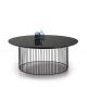 Table basse IDRA Ø 100 cm piétement noir et verre noir Kendo