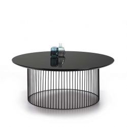 Table basse IDRA Ø 100 cm Top verre, ardoise ou céramique Kendo