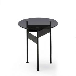 Table d'appoint VILLA plateau verre Ø 45 cm Kendo