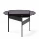 Table basse VILLA plateau verre gris fumé Ø 70 cm Kendo