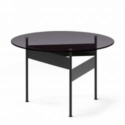 Table basse VILLA plateau verre Ø 70 cm Kendo