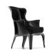 Fauteuil PASHA 660 noir Pedrali avec coussin noir H41