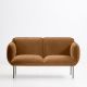 Canapé tissu Petit 2 places 160 cm NAKKI Woud, Royal Nubuck cognac