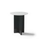 Table d'appoint TOC Ø 45 cm laquée noir & Top marbre blanc Kendo