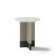 Table d'appoint TOC Ø 45 cm laquée sable & Top marbre blanc Kendo