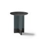 Table d'appoint TOC Ø 45 cm laquée brouillard & Top marbre noir Kendo
