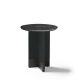 Table d'appoint TOC Ø 45 cm laquée noir & Top marbre noir Kendo