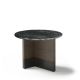 Table d'appoint TOC Ø 55 cm chêne toasté & Top marbre noir Kendo