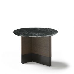 Table d'appoint TOC Ø 55 cm chêne toasté & Top marbre Kendo